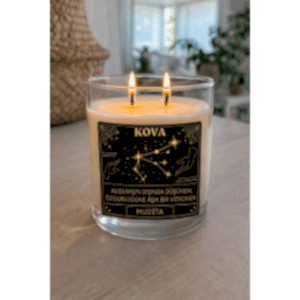 KOVA Burç Bardak Mum Kokulu Dekoratif Mum